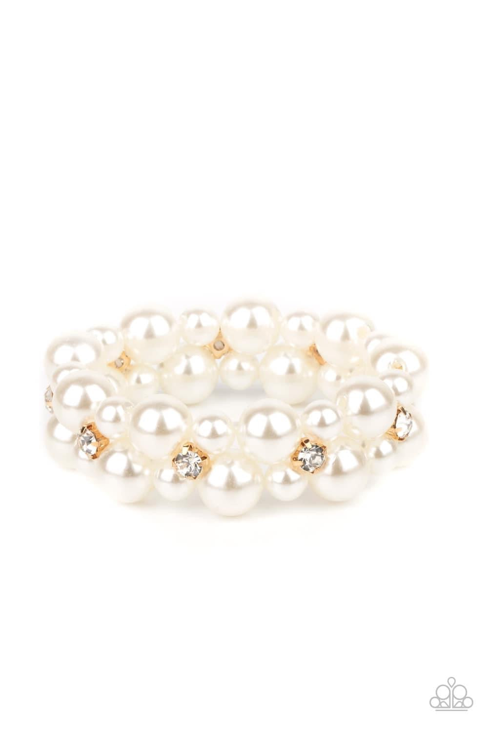 Paparazzi - Flirt Alert-Gold Pearl Bracelet