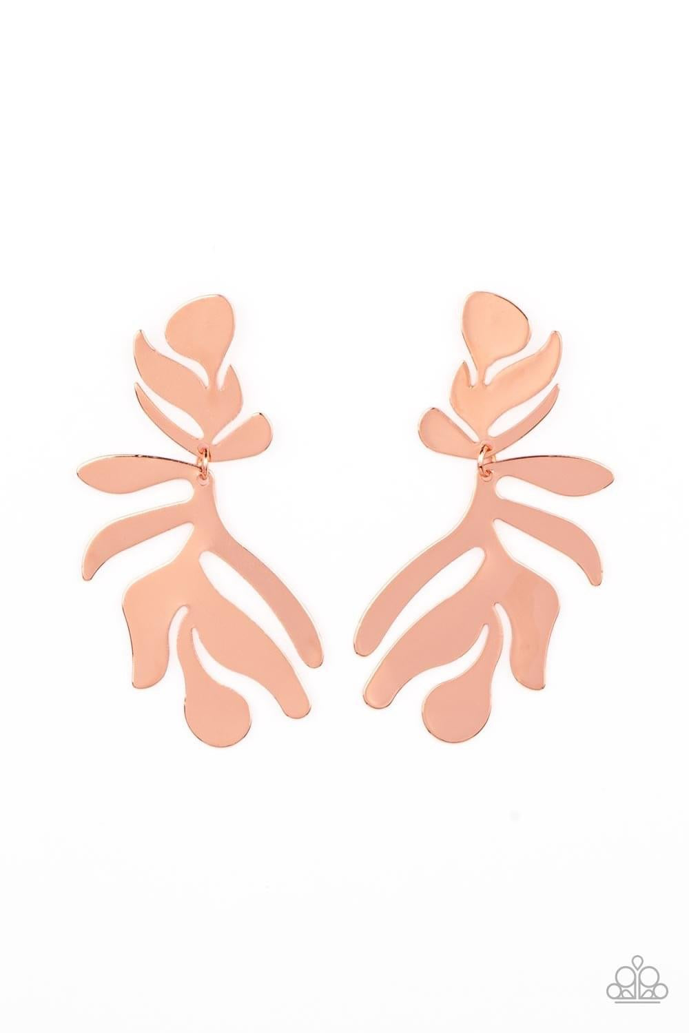 Paparazzi - Palm Picnic Copper Earrings