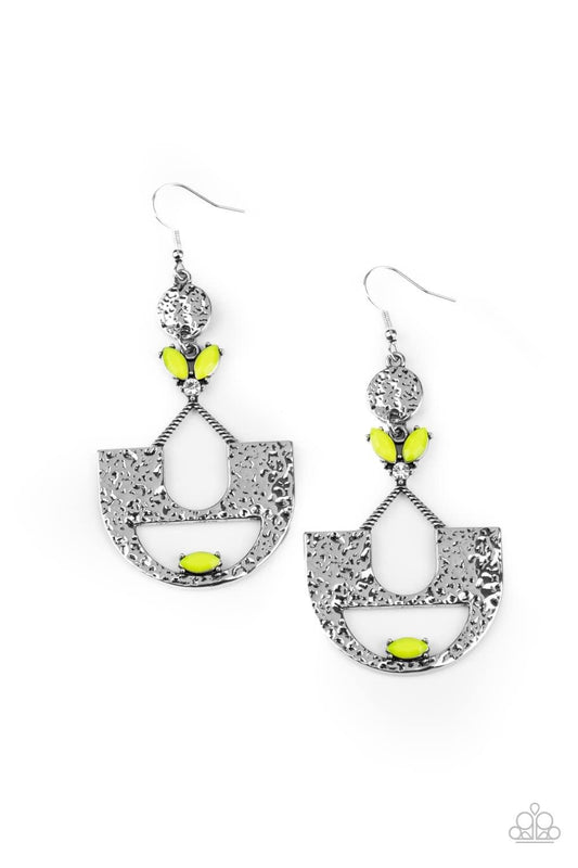 Paparazzi - Modern Day Mecca Yellow Earrings