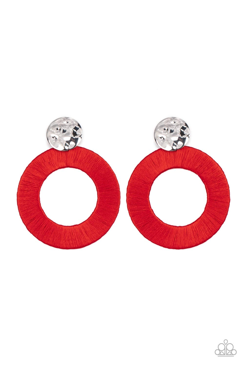 Paparazzi - Strategically Sassy - Red Post Earrings