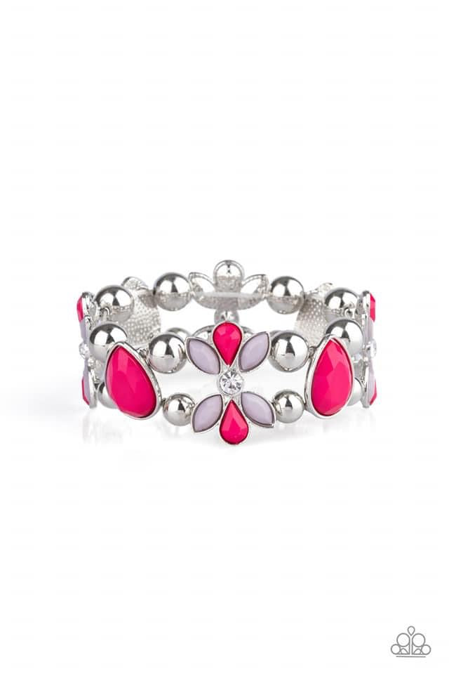 Paparazzi - Fabulously Flourishing Pink Bracelet