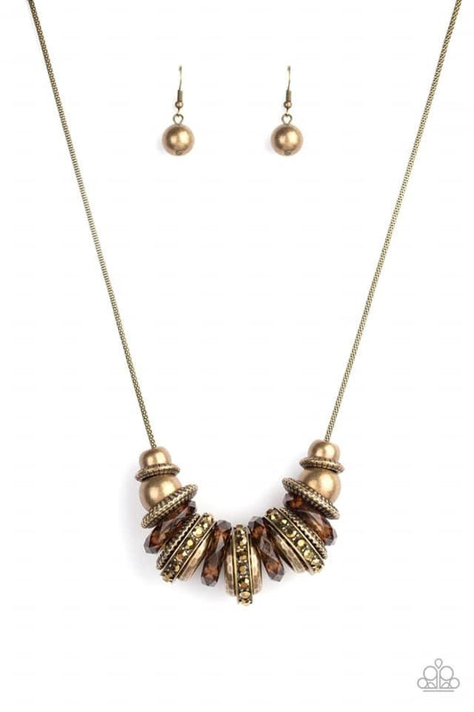 Paparazzi - Metro Mantra Brass Necklace