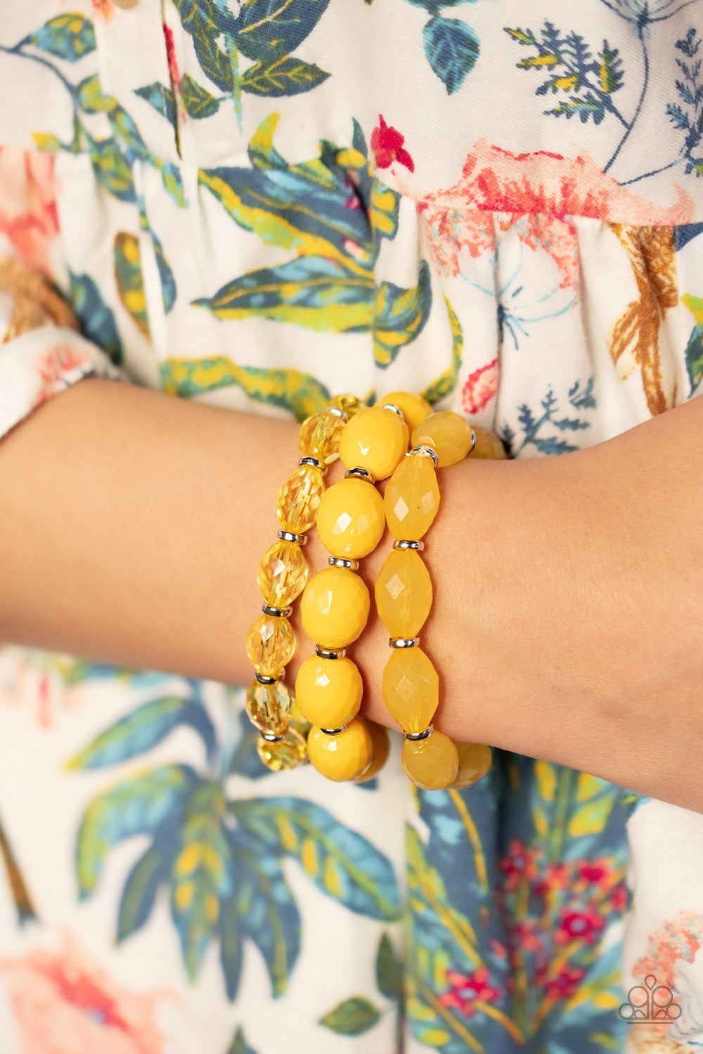 Paparazzi - Tropical Hideaway Yellow Necklace and High Tide Hammock - Yellow Bracelet