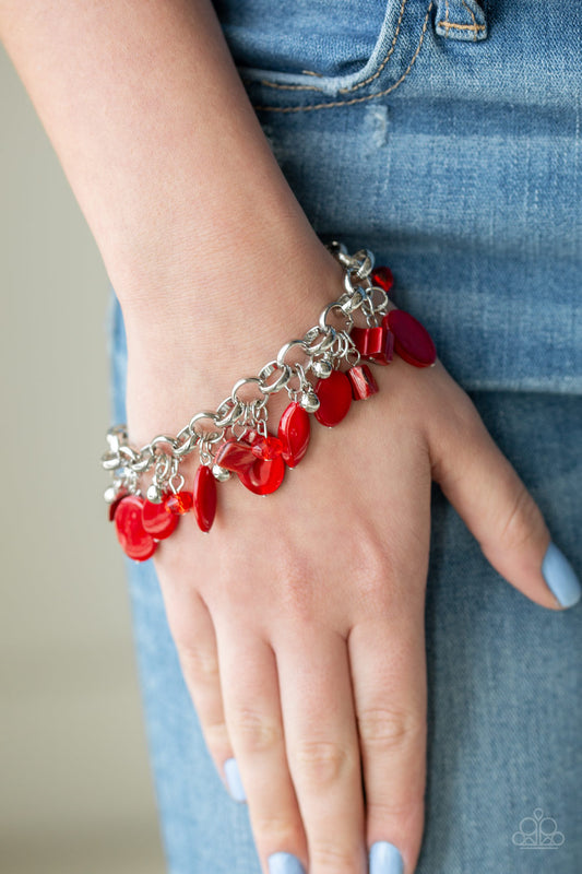 Paparazzi - Seashore Sailing - Red Charm Bracelet