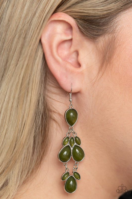 Paparazzi - Superstar Social - Green Earrings