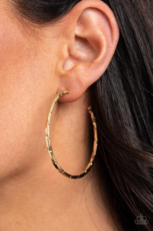 Paparazzi - Unregulated - Gold Hoop Earrings