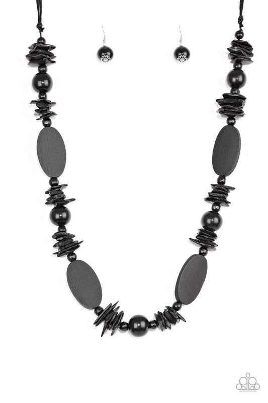 Paparazzi- Carefree Cococay - Black Necklace