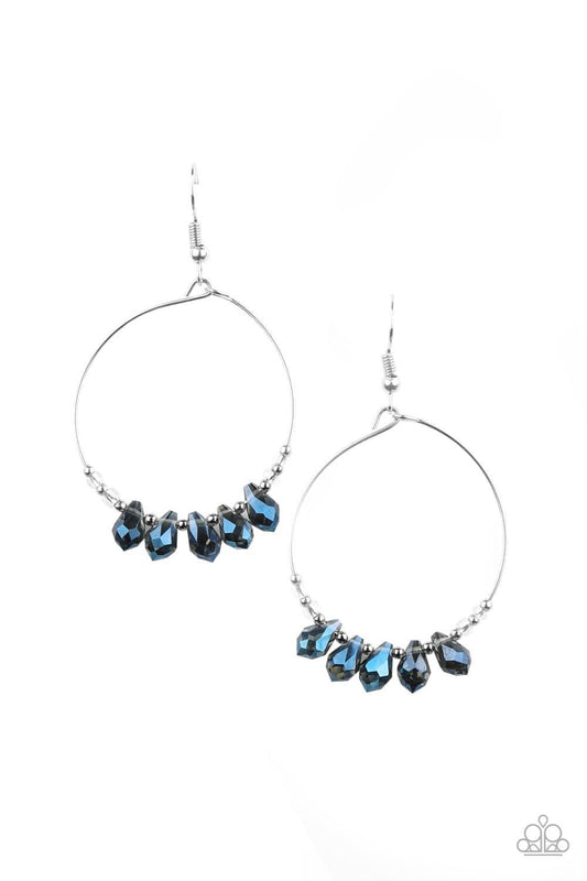 Paparazzi - Holographic Hoops - Blue Earrings