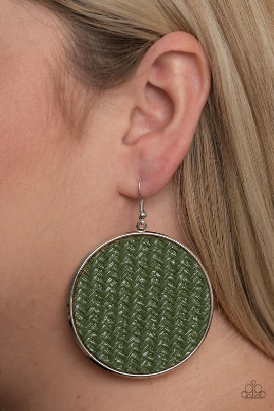 Paparazzi - Wonderfully Woven - Green Earrings