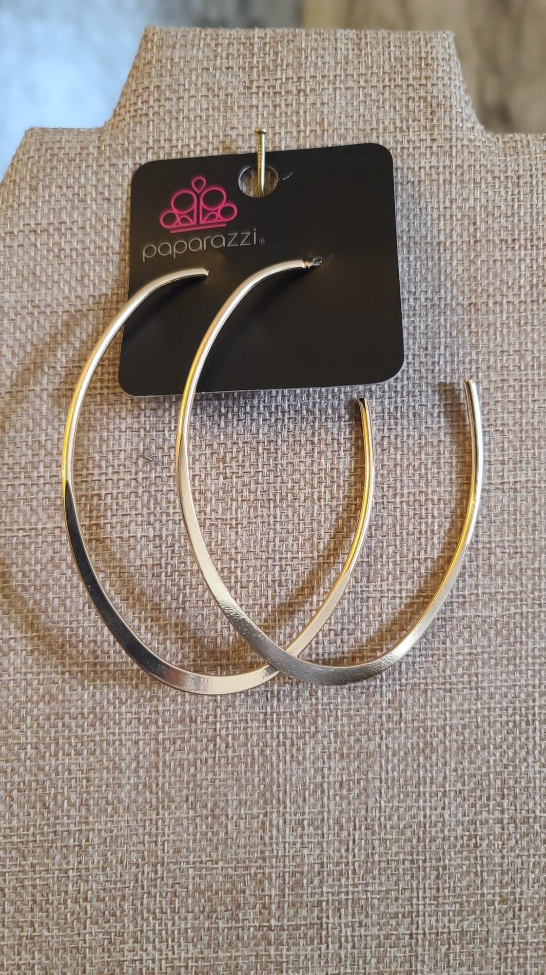 Paparazzi - Flatlined - Gold Hoop Earrings