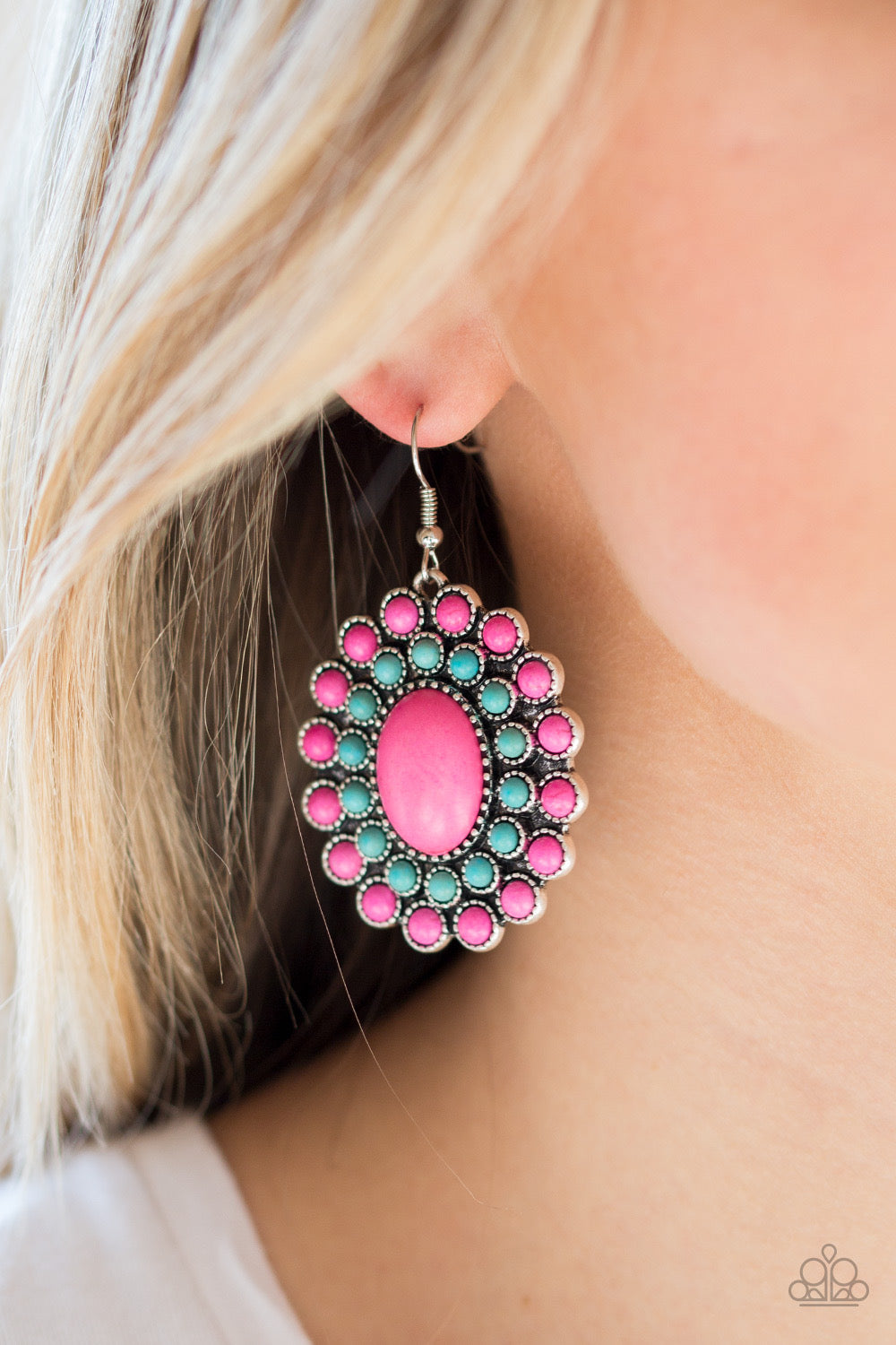 Paparazzi- Stone Solstice - Pink Earrings