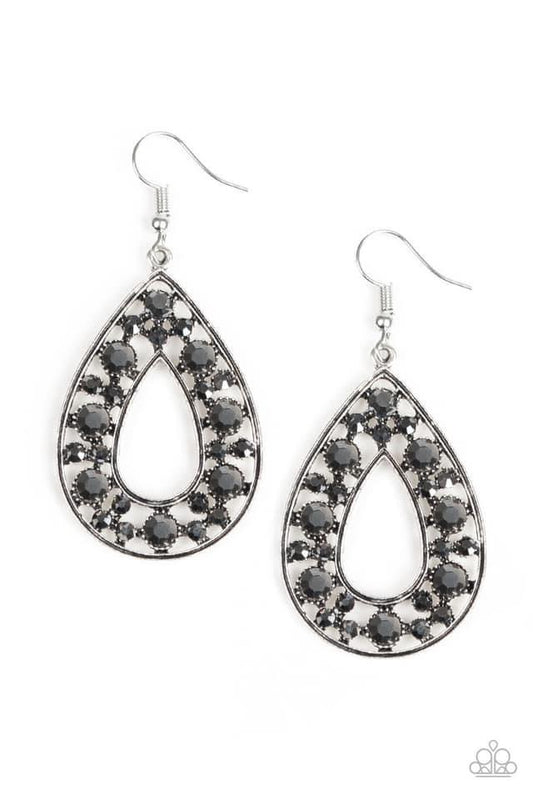 Paparazzi - Midnight Magic Silver Earrings