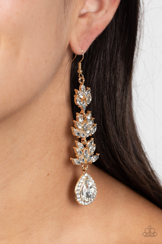 Paparazzi - Water Lily Whimsy - Gold Earrings