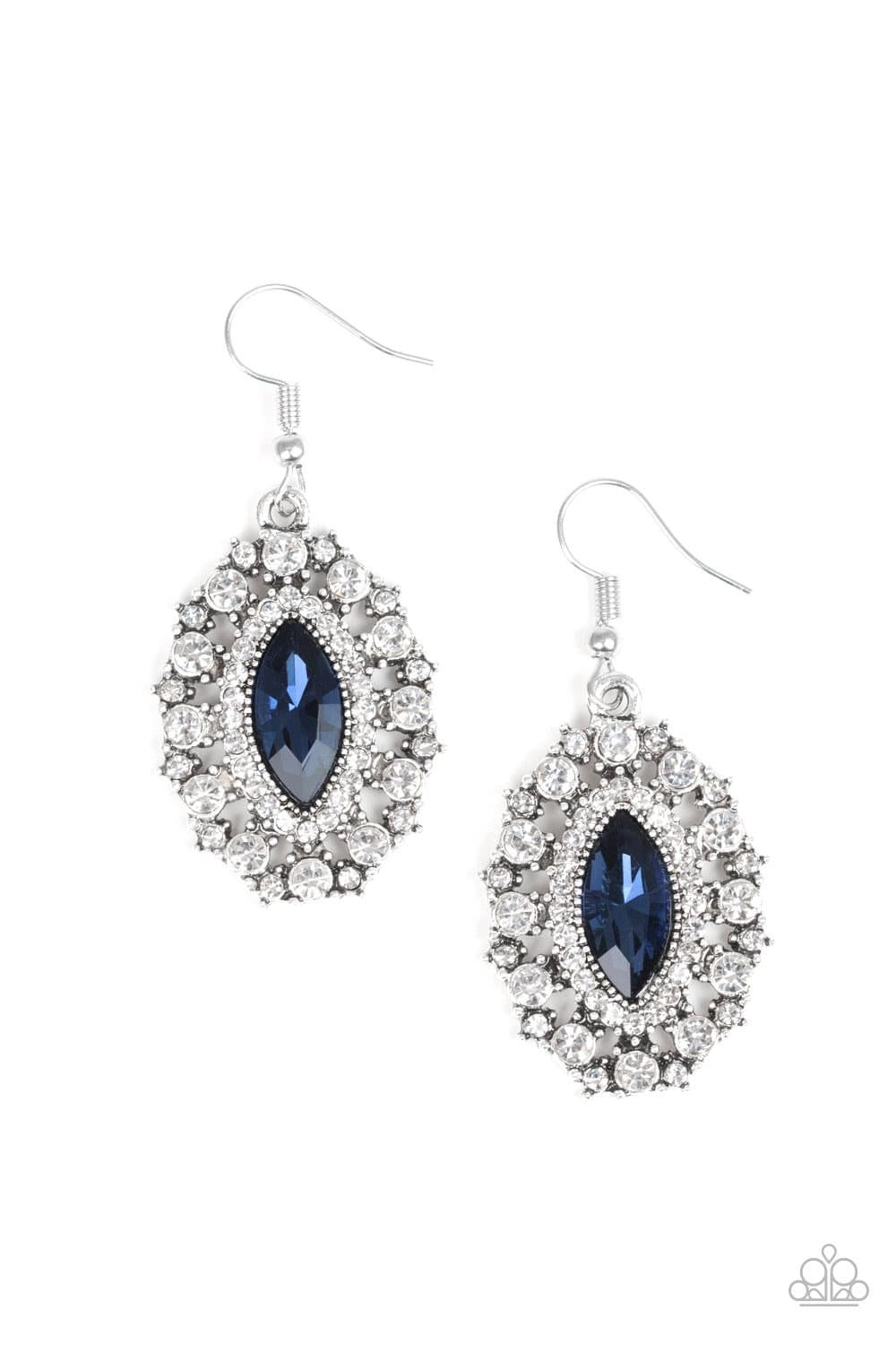 Paparazzi - Long May She Reign Blue Earrings