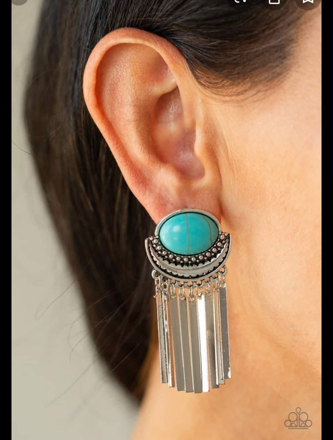 Paparazzi - Monsoon Season Blue Earrings