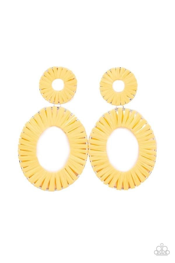 Paparazzi - Foxy Flamenco - Yellow Earrings