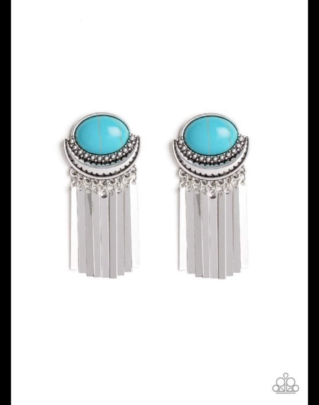 Paparazzi - Monsoon Season Blue Earrings