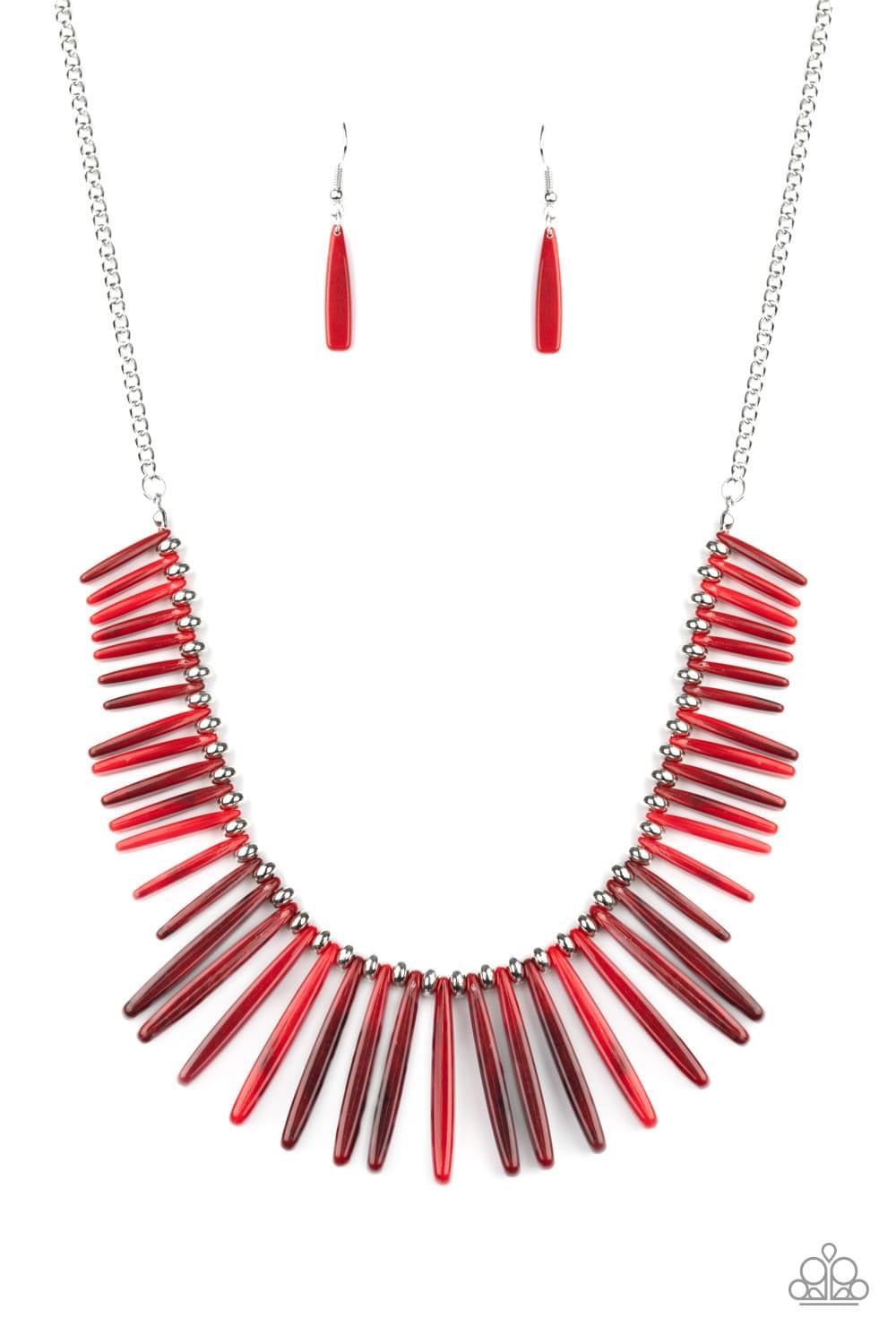 Paparazzi - Out of My Element - Red Necklace