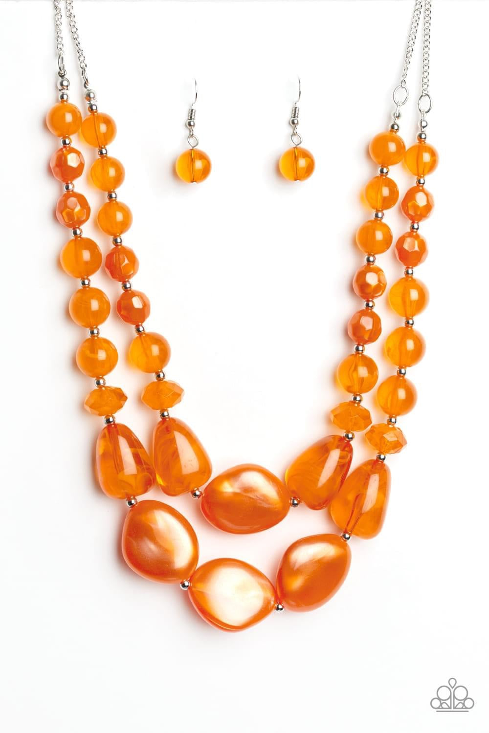 Paparazzi- Beach Glam Orange Necklace