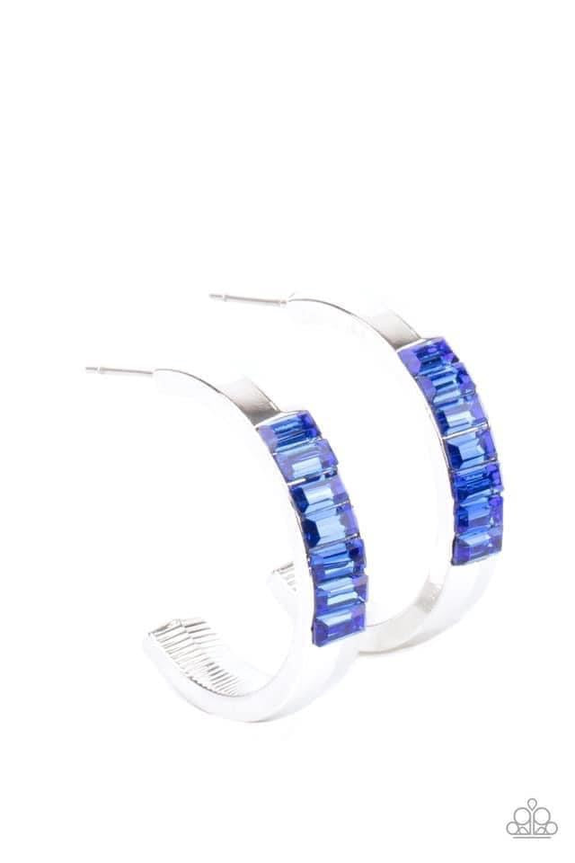 Paparazzi - Bursting With Brilliance - Blue Hoop Earrings