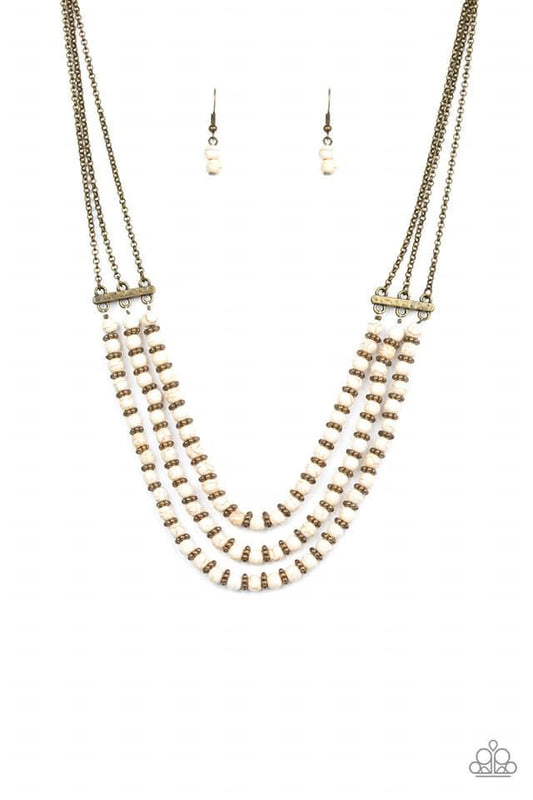 Paparazzi - Terra Trails White Necklace