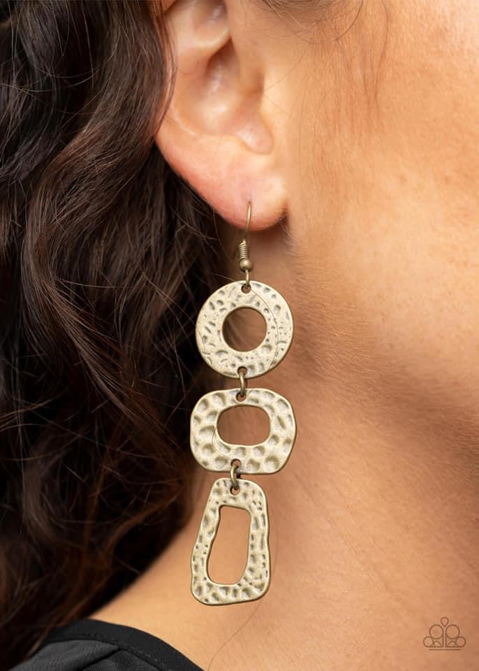 Paparazzi - Prehistoric Prowl - Brass Earrings