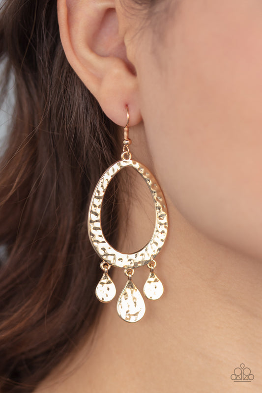 Paparazzi - Taboo Trinket - Gold Earrings