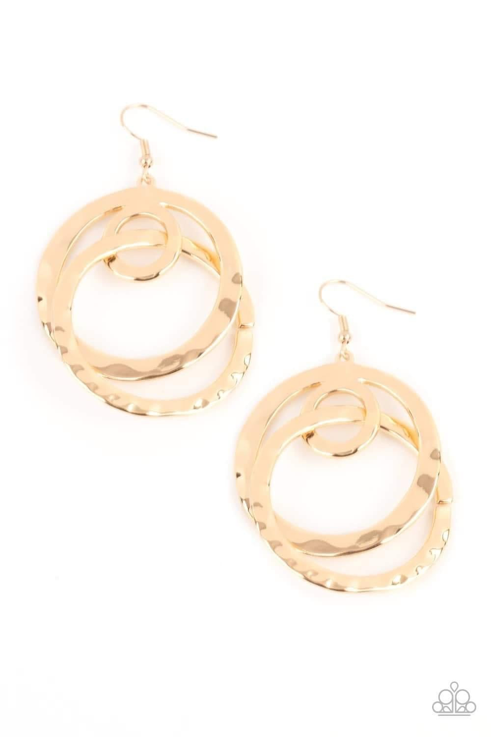 Paparazzi - Modern Relic Gold Earrings