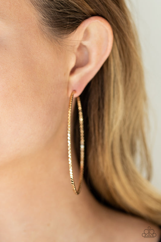 Paparazzi- Pump Up The Volume - Gold Hoop Earrings