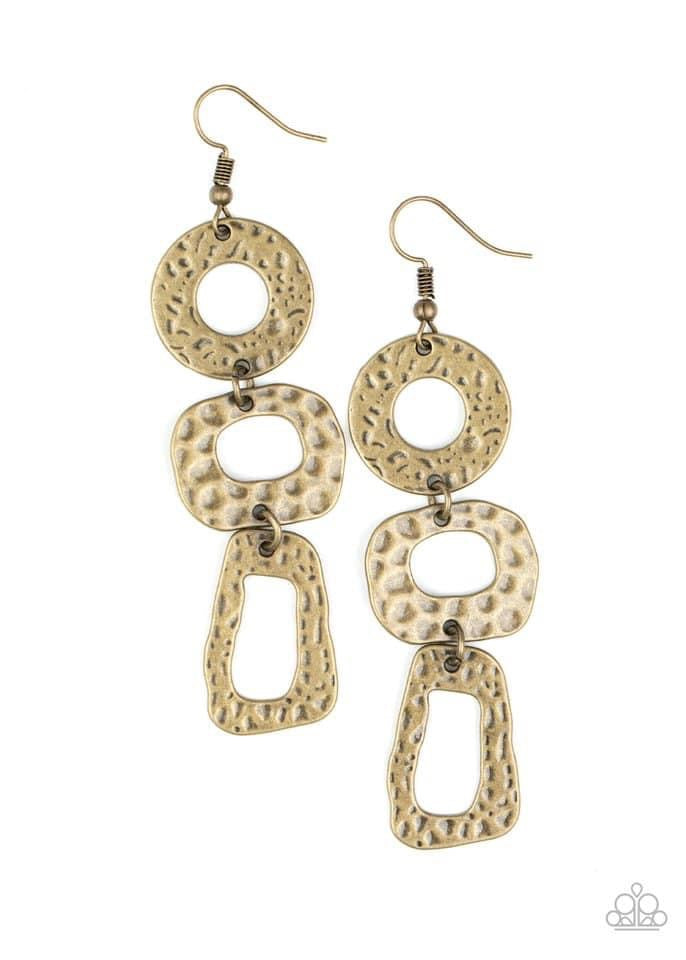 Paparazzi - Prehistoric Prowl - Brass Earrings