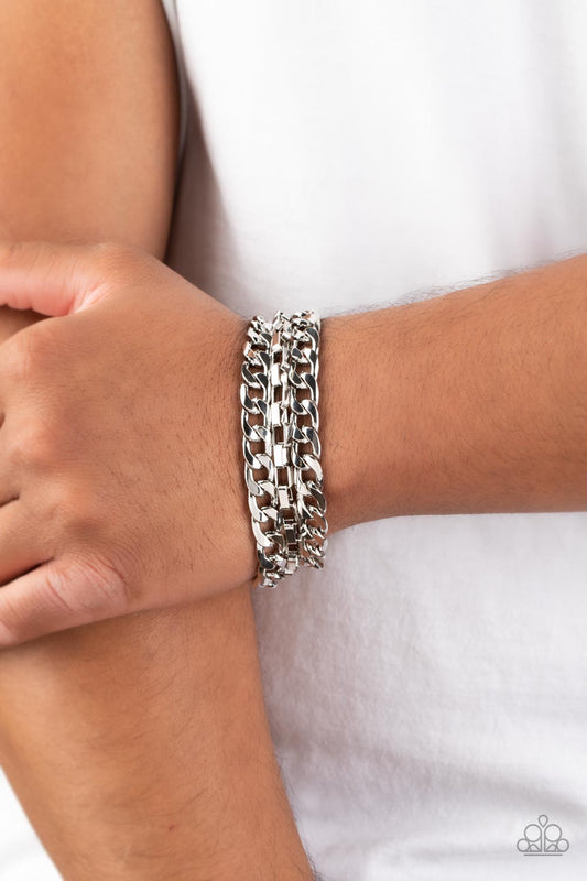 Paparazzi - Heavy Duty - Silver Urban Bracelet