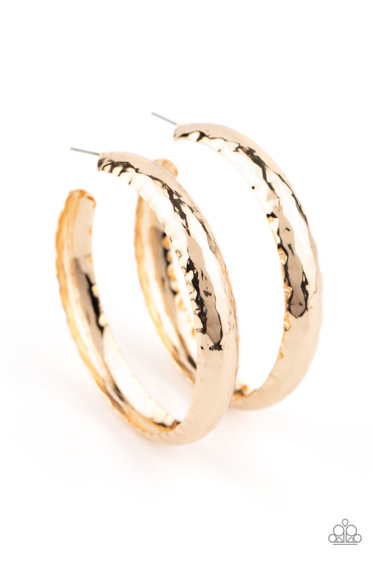 Paparazzi - Check Out These Curves Gold Hoop Earrings