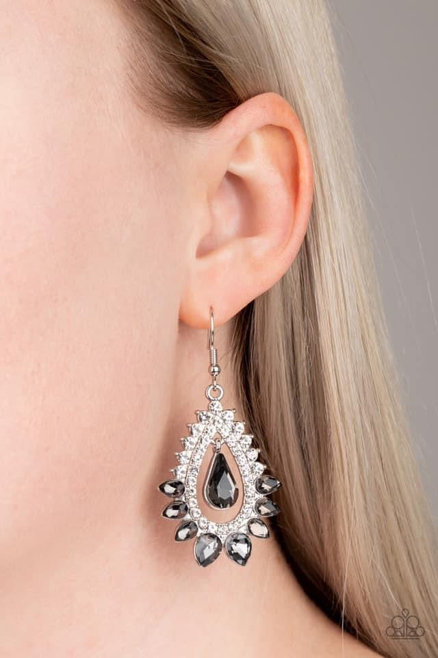 Paparazzi- Boss Brilliance Silver Earrings