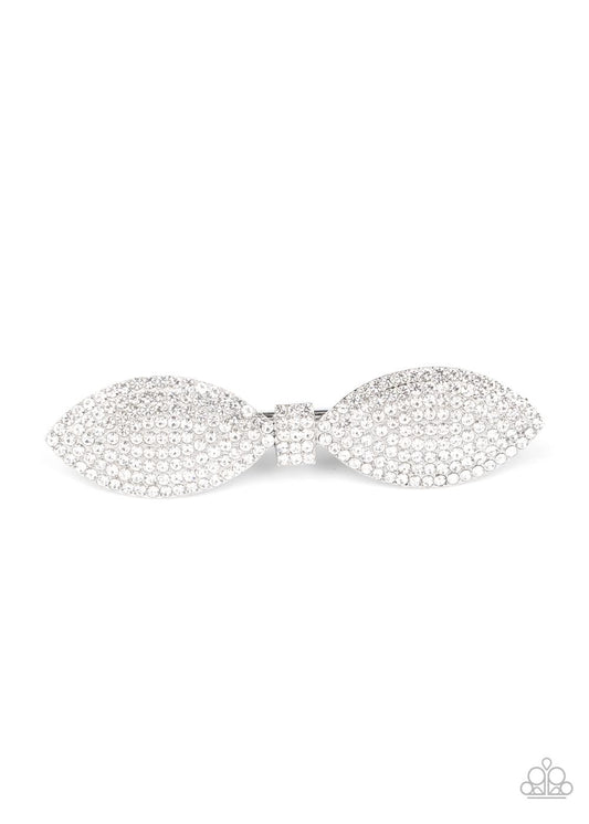 Paparazzi - Mind-BOWing Sparkle - White Hair Clip