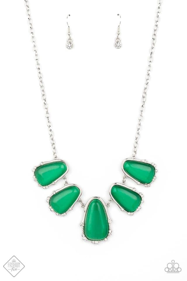 Paparazzi- Newport Princess - Green Necklace and Yacht Club Couture Green Bracelet Set