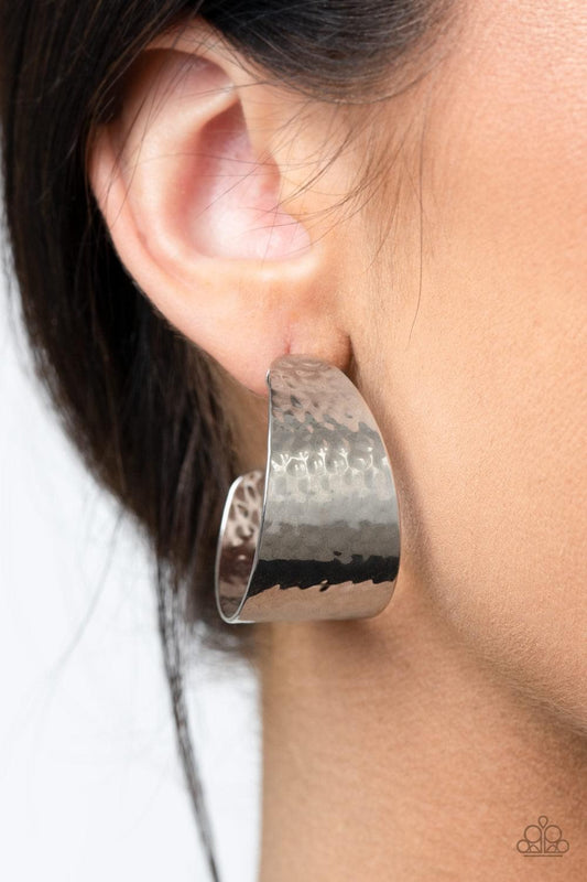 Paparazzi - Flatten the Curve Silver Earrings