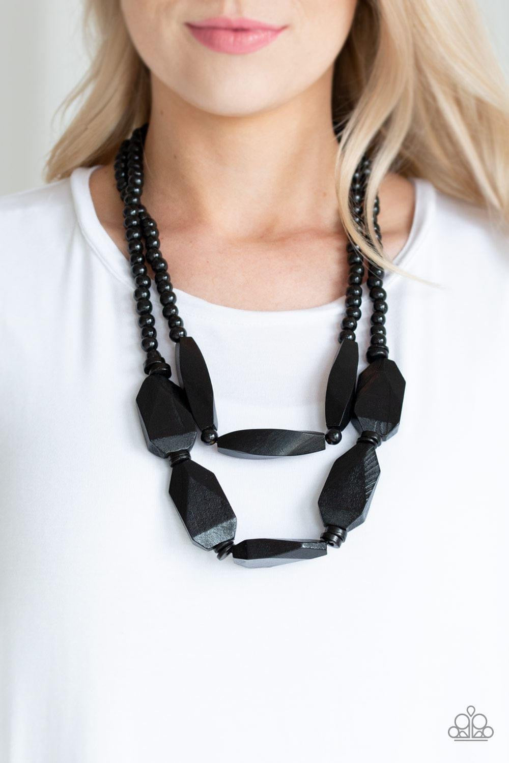 Paparazzi- Tropical Heat Wave Black Necklace