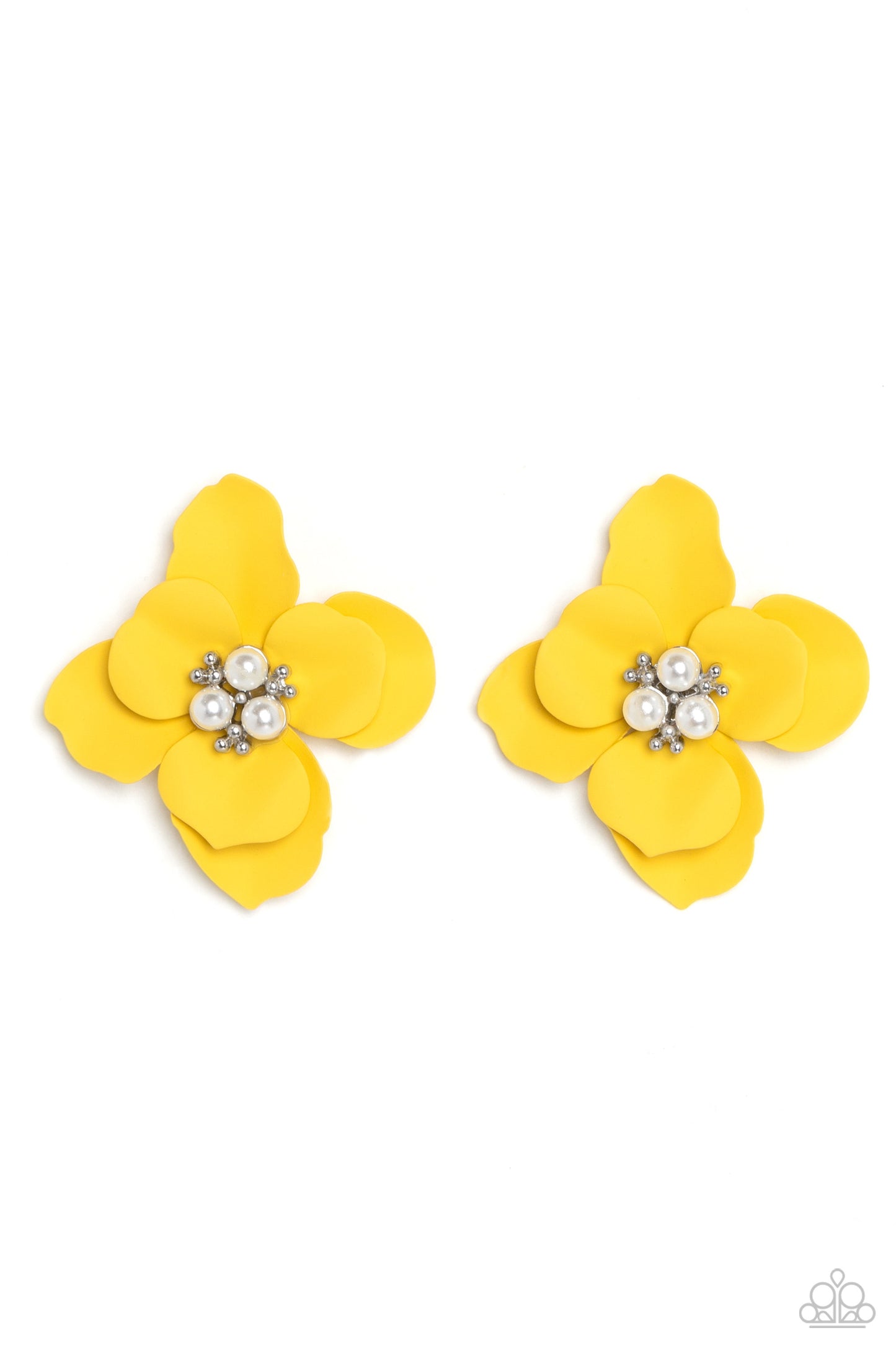 Paparazzi - Jovial Jasmine - Yellow Post Earrings