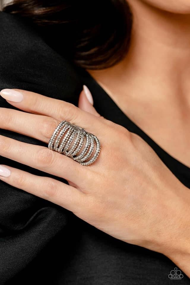 Paparazzi Accessories - Rippling Rarity - White Bling Ring