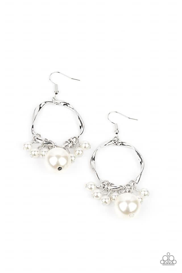 Paparazzi - Delectably Diva - White Earrings