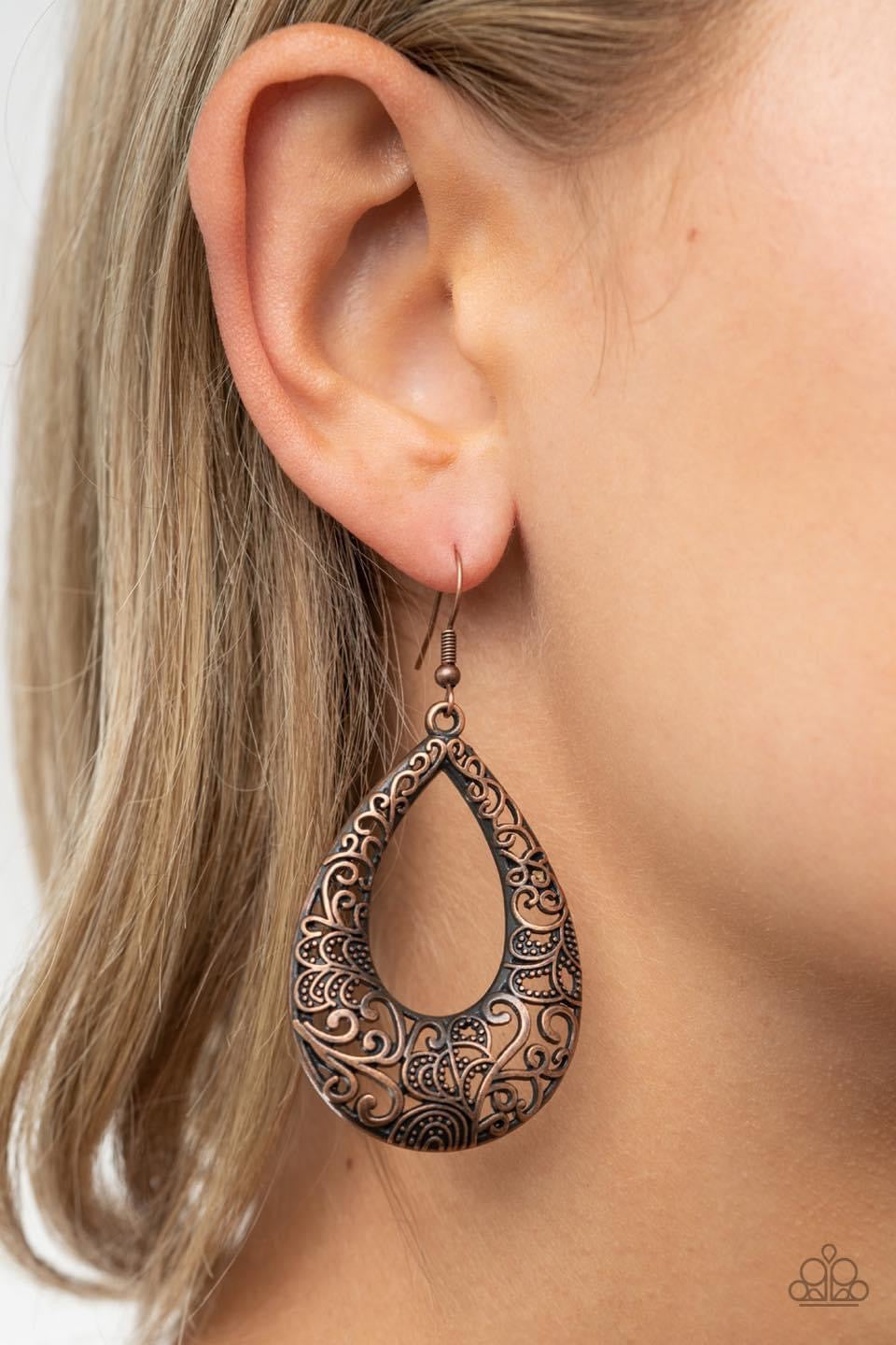 Paparazzi - Get Into The GROVE Copper Earrings