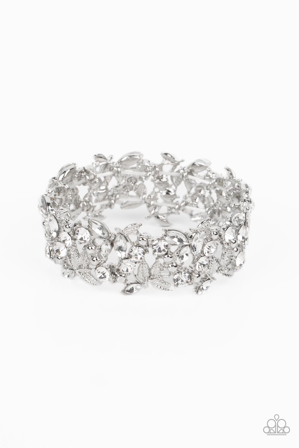 Paparazzi - Feathered Finesse -White Bracelet