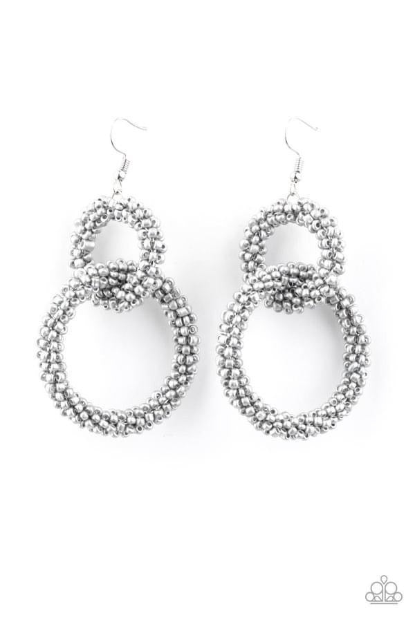 Paparazzi - Luck BEAD a Lady - Silver Earrings