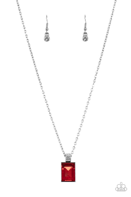 Paparazzi - Understated Dazzle - Red Necklace