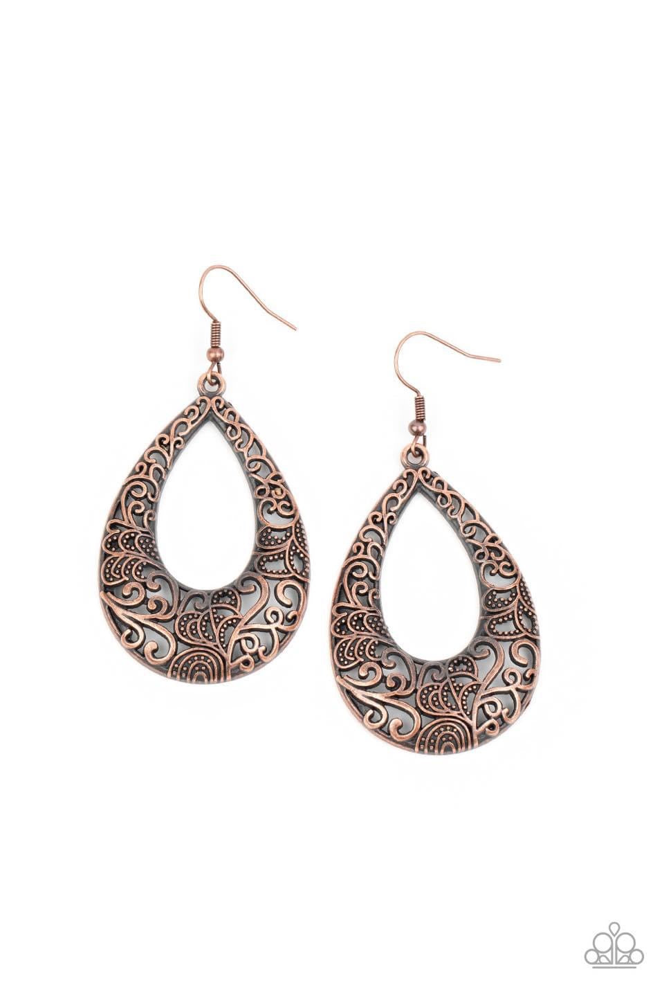 Paparazzi - Get Into The GROVE Copper Earrings