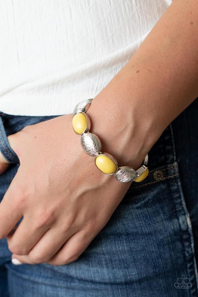 Paparazzi - Decadently Dewy Yellow Bracelet