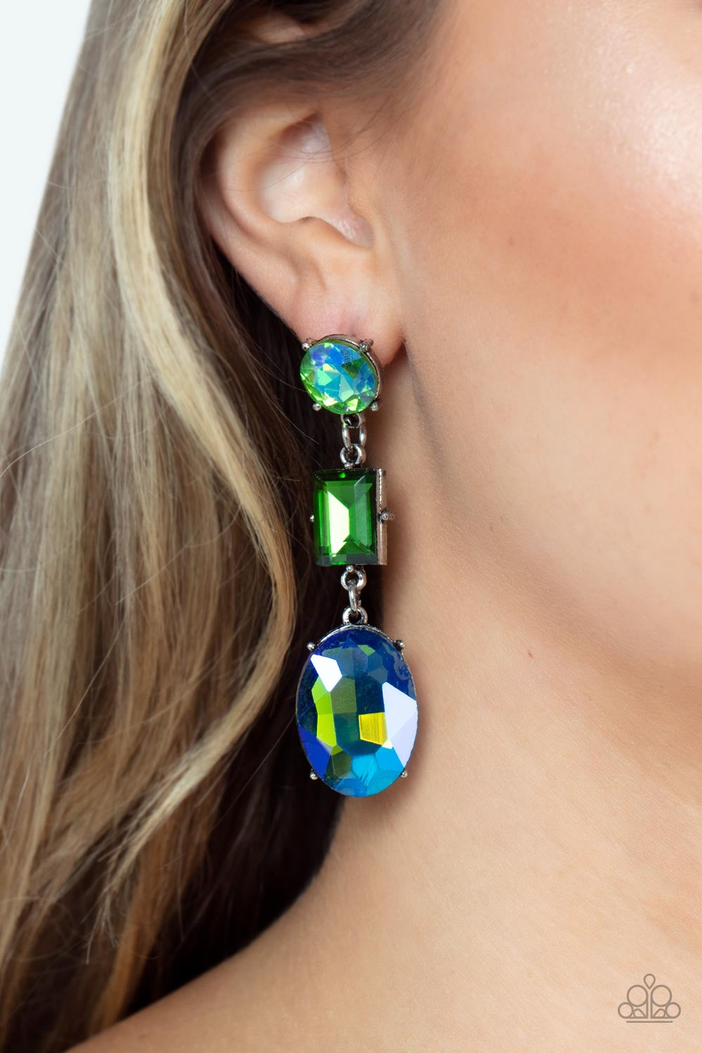 Paparazzi - Extra Envious - Green Post Earrings