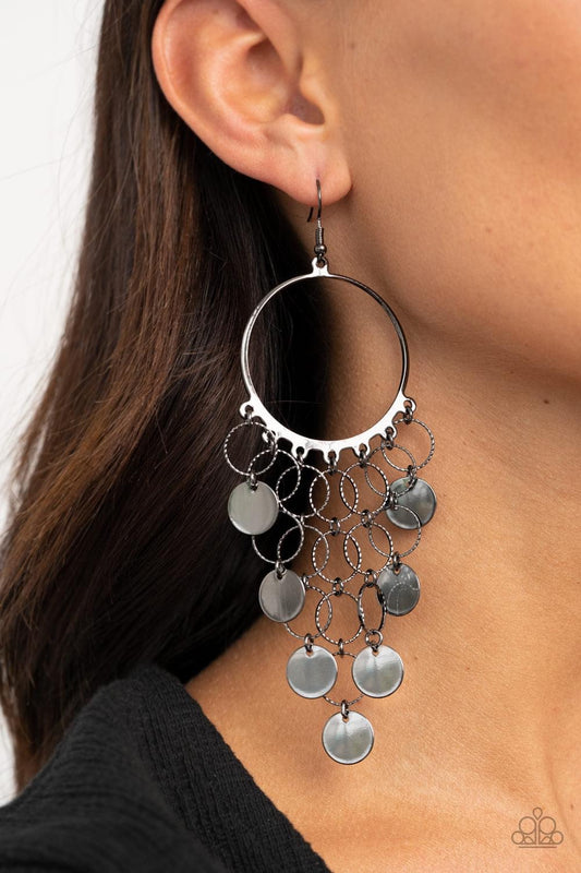 Paparazzi - Take a CHIME Out - Black Earrings