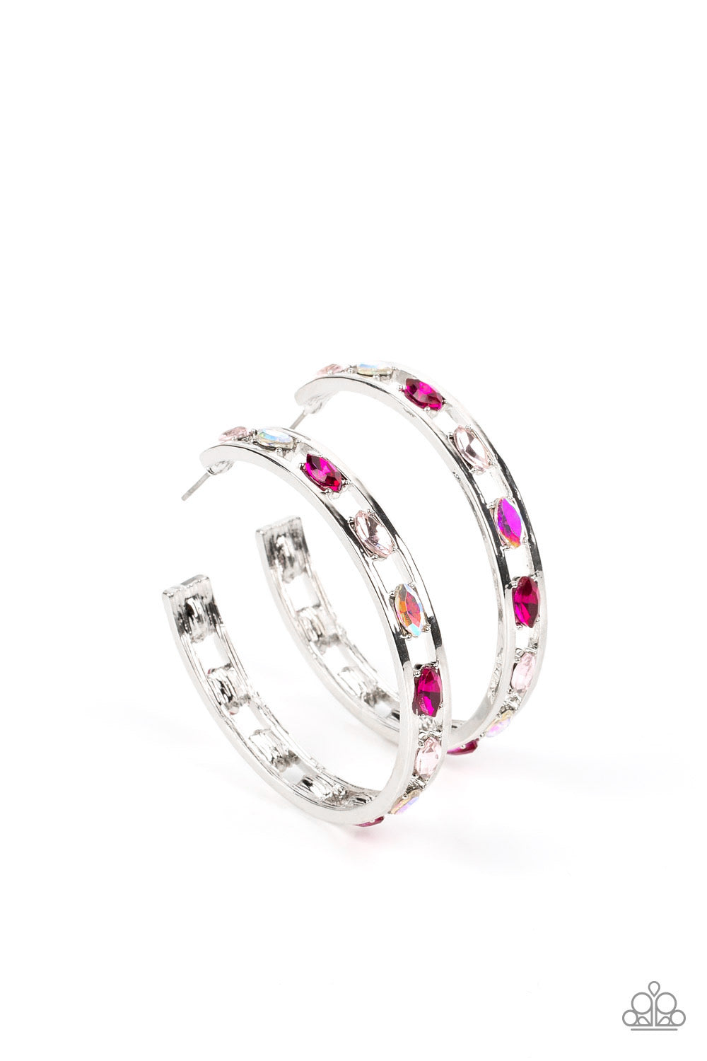 Paparazzi - The Gem Fairy - Pink Hoop Earrings