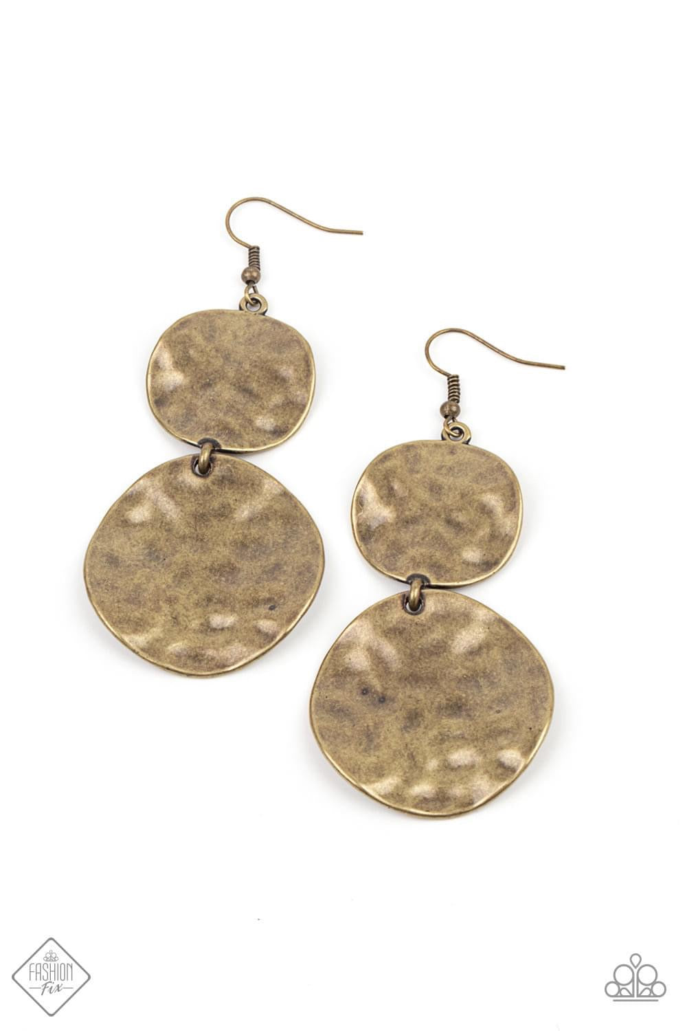 Paparazzi - Hardware Headed Brass Earrings